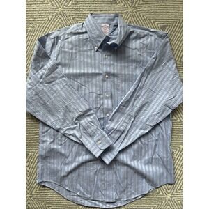 Brooks Brothers Long Sleeve Button Shirt -‎ Blue w/ White Stripes - 16 35